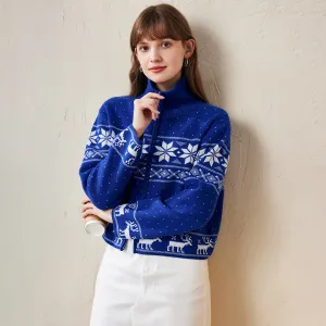 100% Wool Cozy Winter Wonderland Knit Cardigan