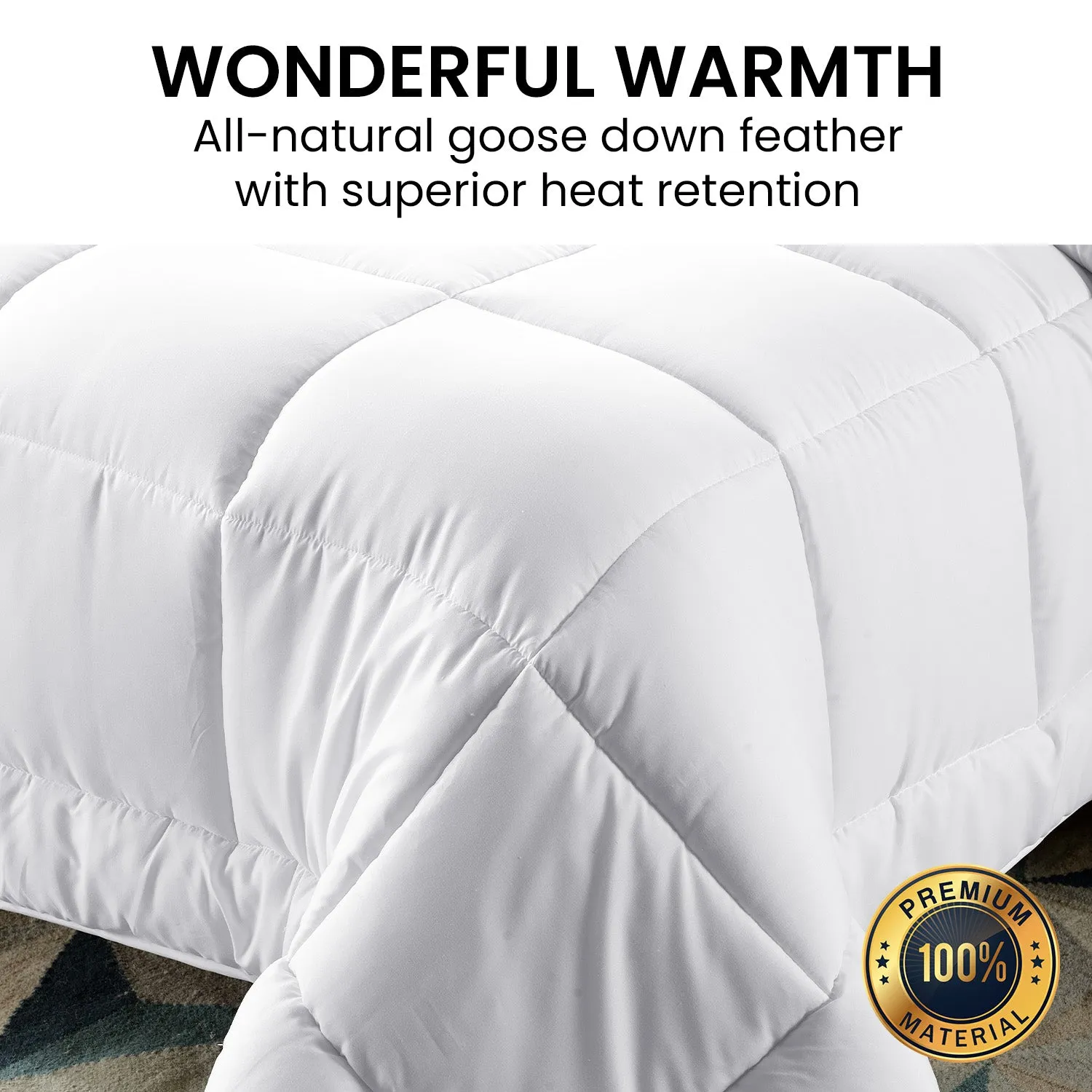 All-Natural 800GSM Goose Down Feather Comforter King - Laura Hill