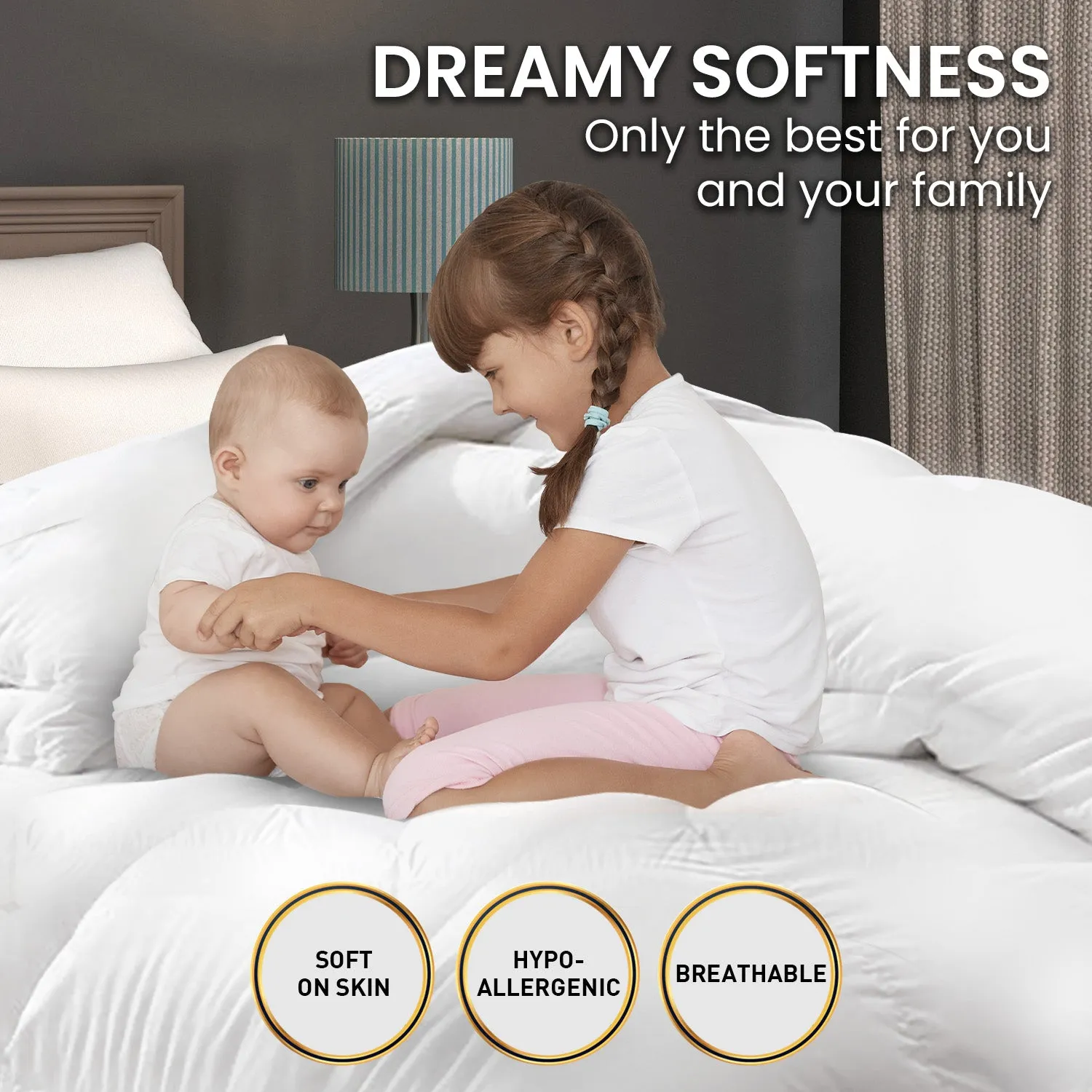 All-Natural 800GSM Goose Down Feather Comforter King - Laura Hill