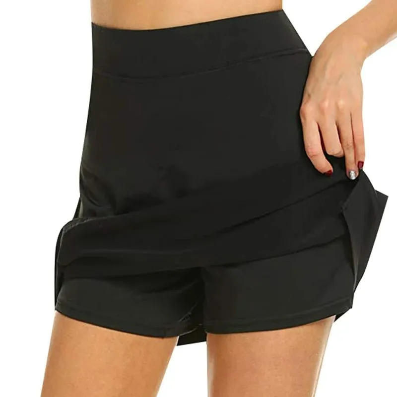 Anti-chafing Active Short - Soft Comfortable Women's Athletic Lightweight Skirts With Shorts Pockets