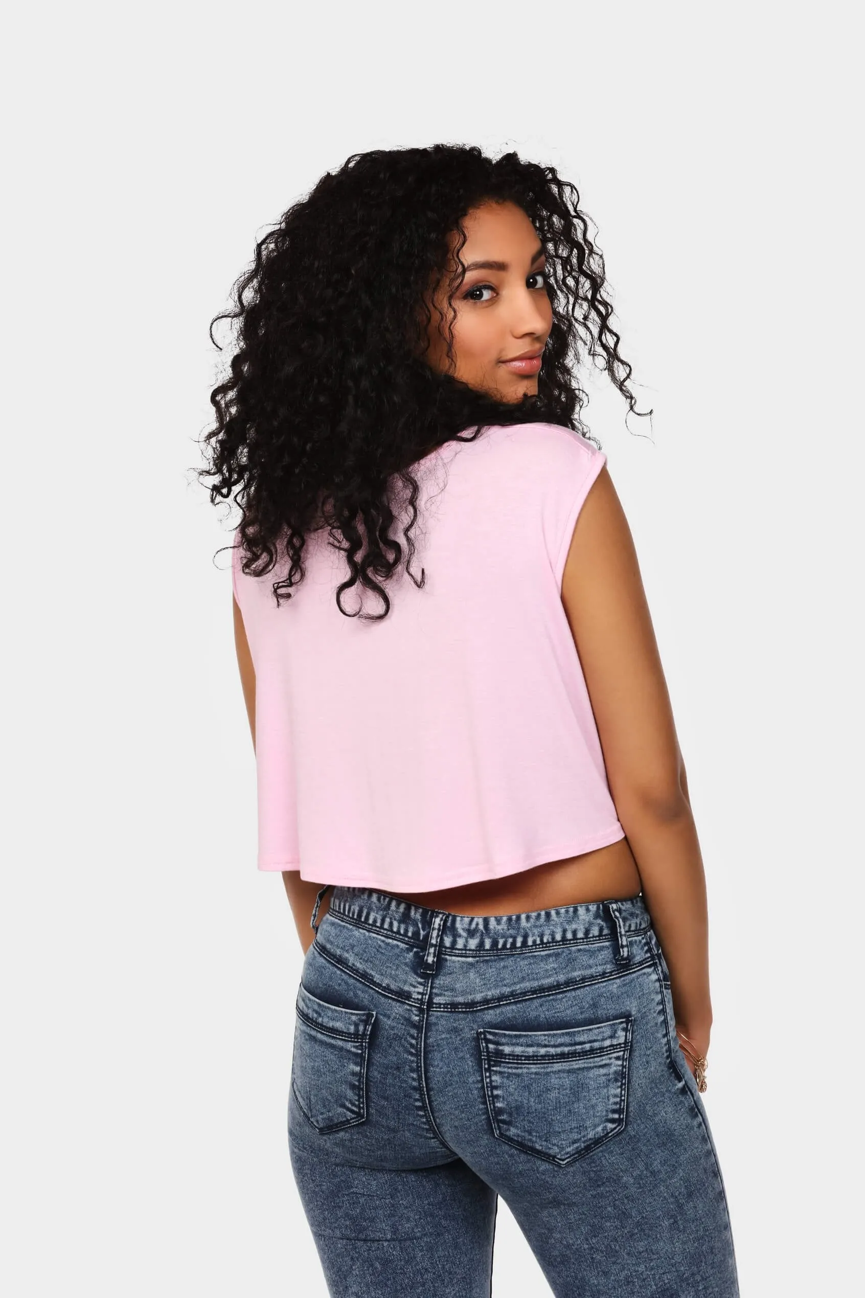 Baby Pink Swing Crop Top