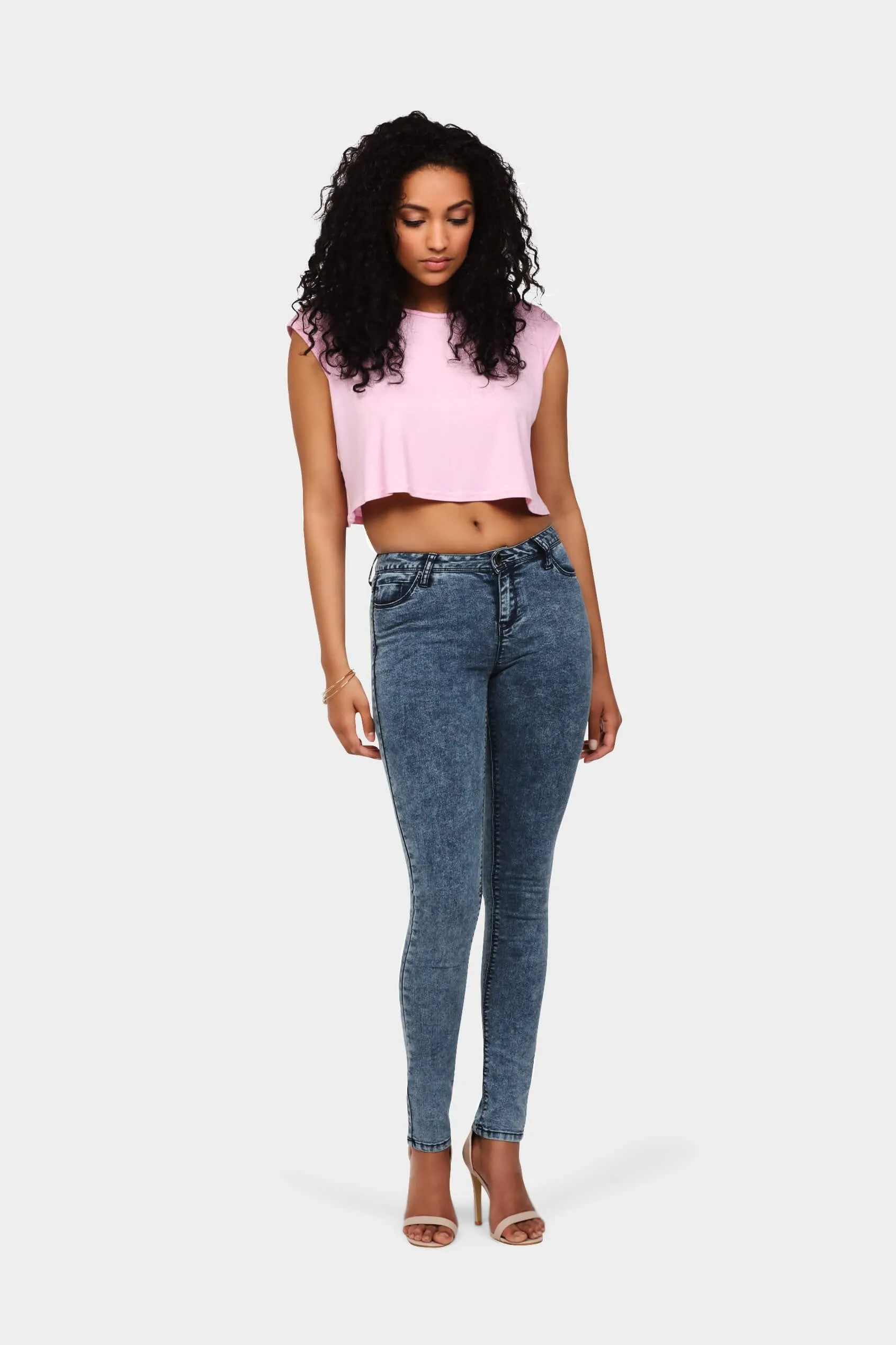 Baby Pink Swing Crop Top