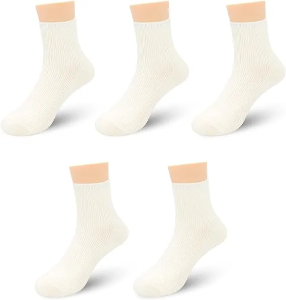 Bamboo Stretch Kids Ankle Sochool Kids Crew Socks Breathable Boy Girl 5 Pairs