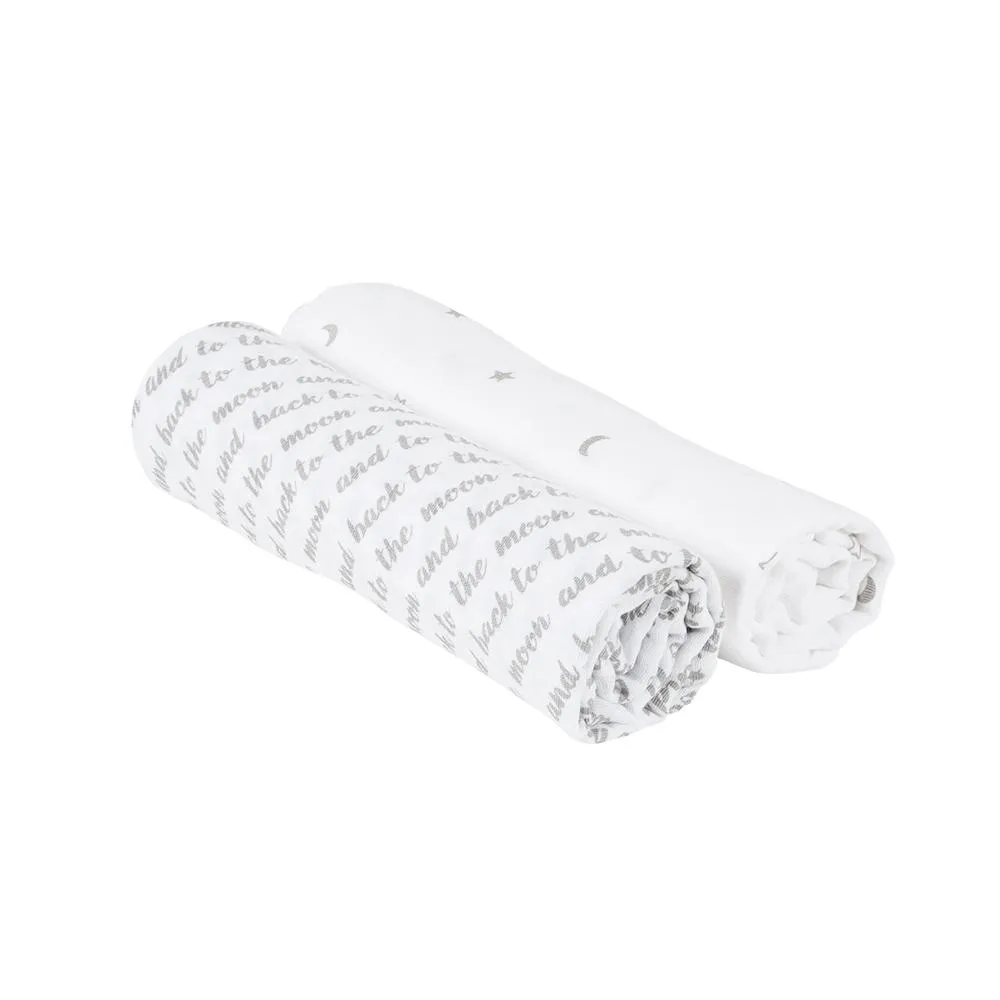 Bebe Au Lait - Muslin Baby Swaddle - Love & Luna (2pk)