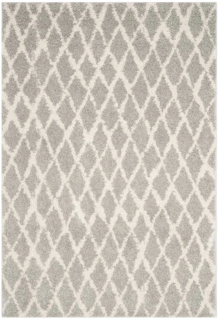 Berber Diamond Shag Light Gray/Cream Area Rug