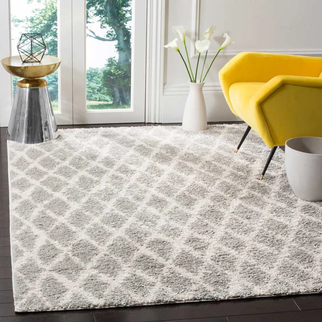 Berber Diamond Shag Light Gray/Cream Area Rug