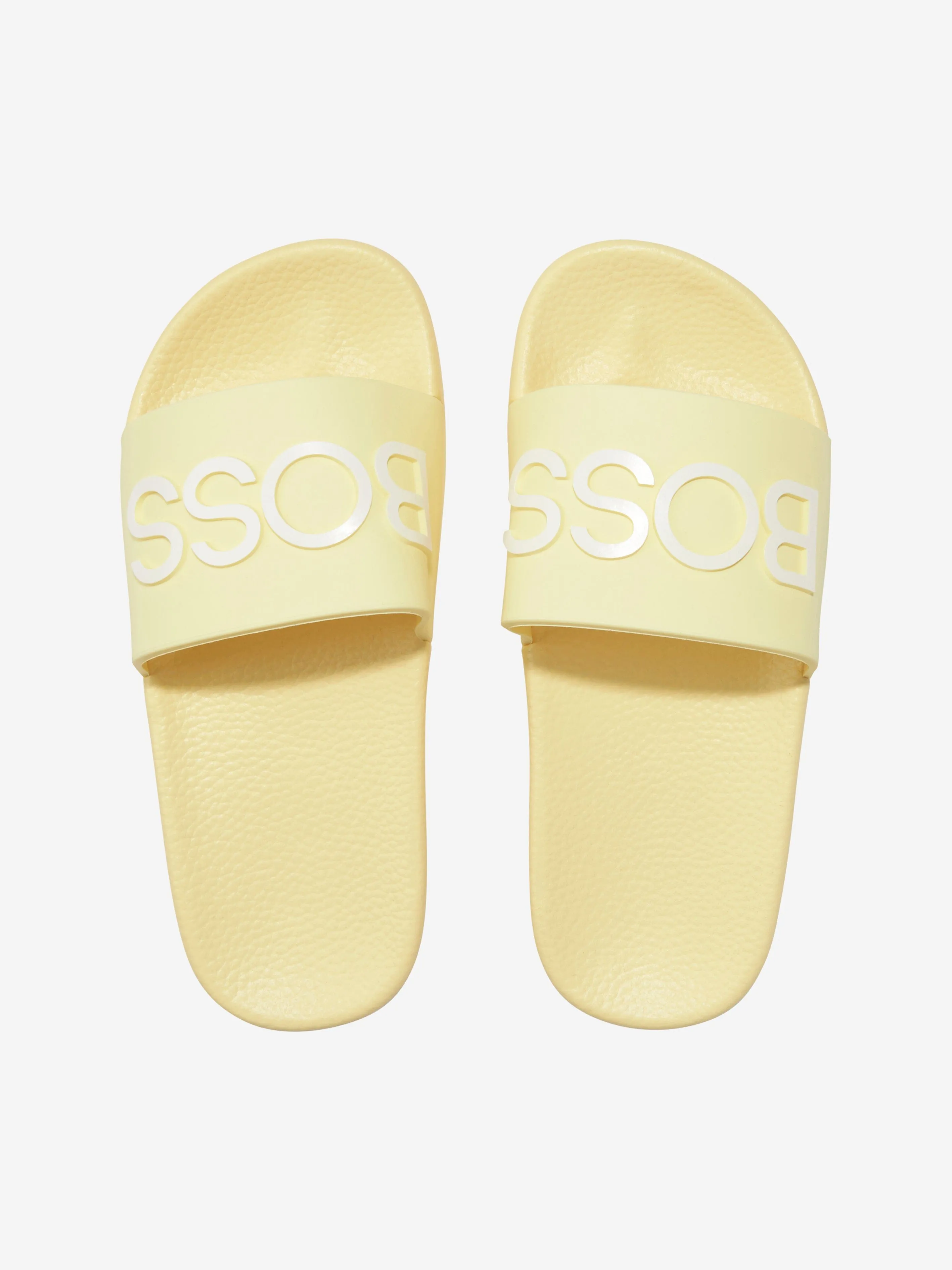 BOSS Boys Logo Sliders in Yellow