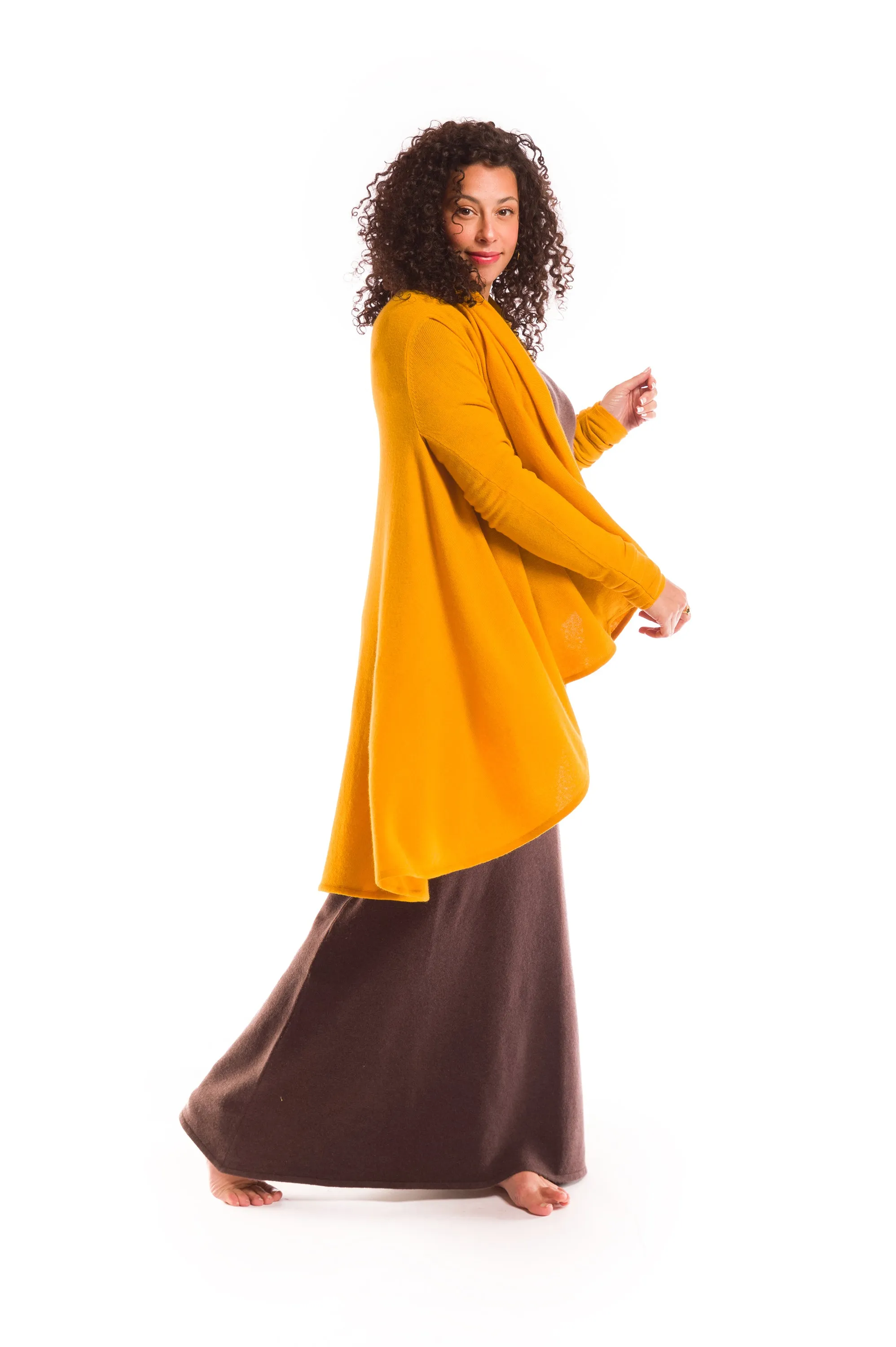 CASHMERE WATERFALL JACKET TIBETAN YELLOW