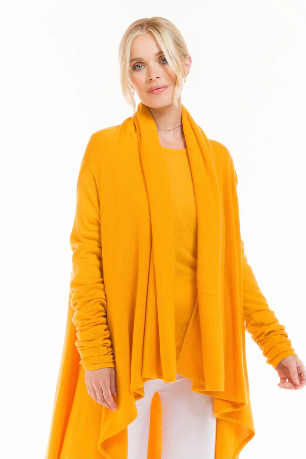 CASHMERE WATERFALL JACKET TIBETAN YELLOW