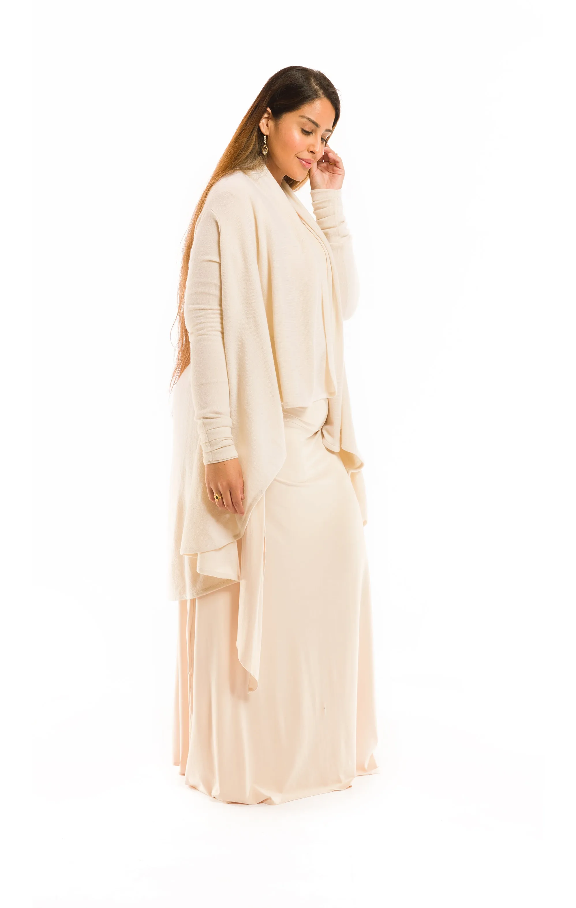 CASHMERE WATERFALL JACKET WINTER WHITE