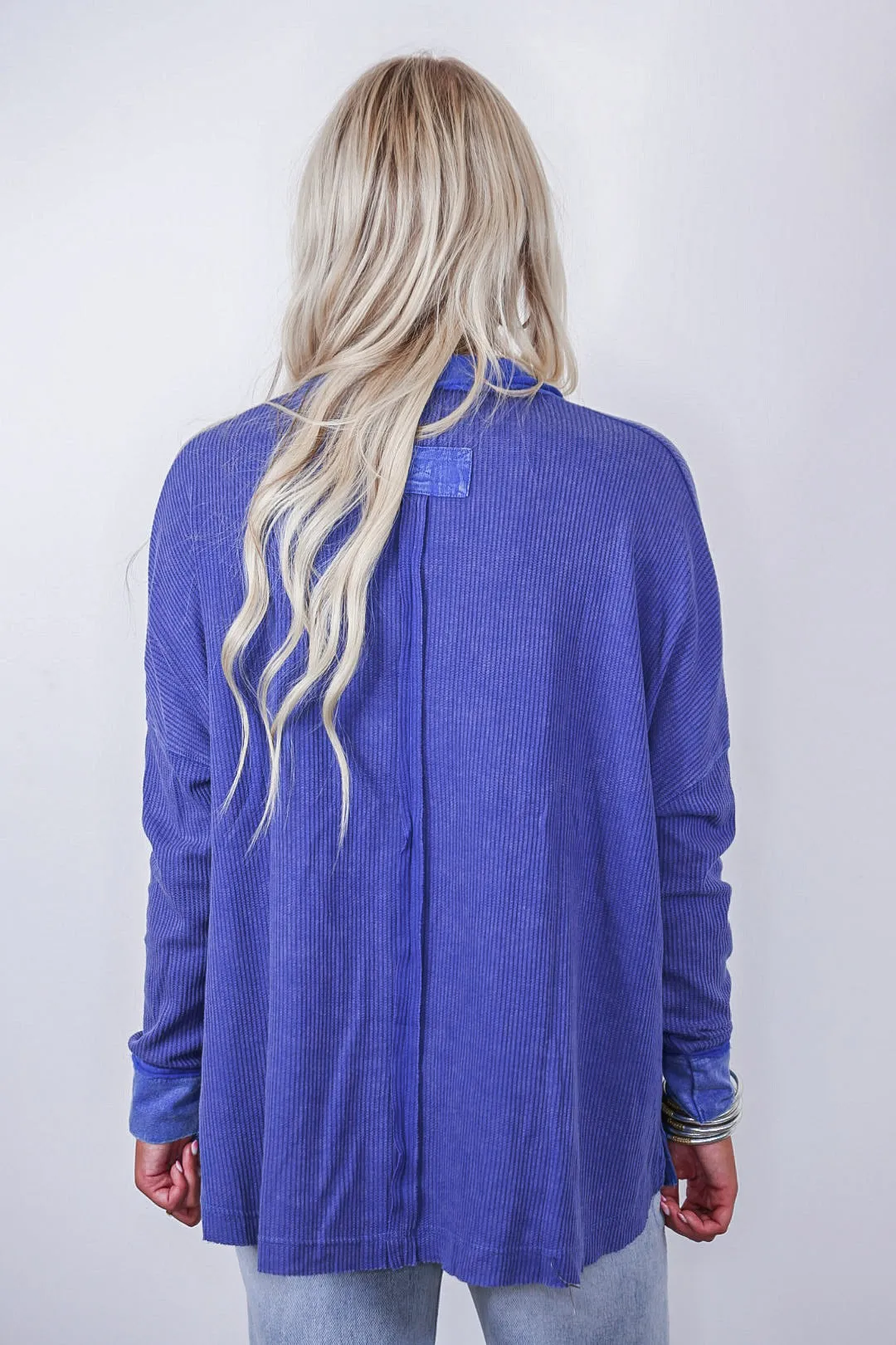 Casual Perfection Royal Waffle Top