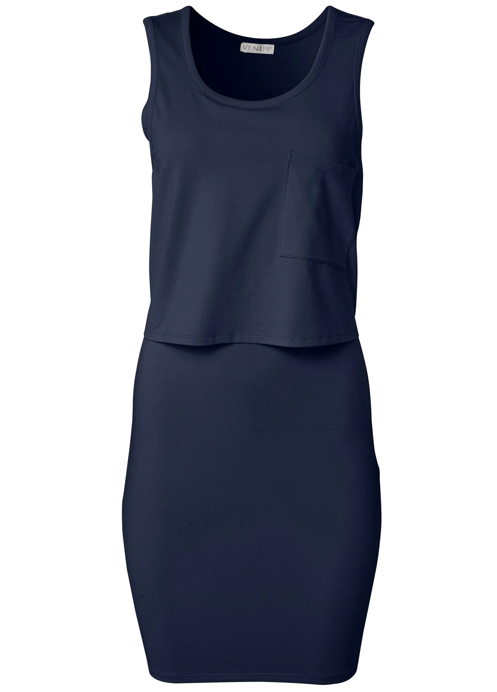 Casual Tank Dress - Navy