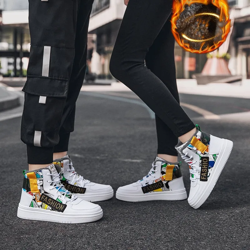 Colorful Graffiti Style High Top Sneaker