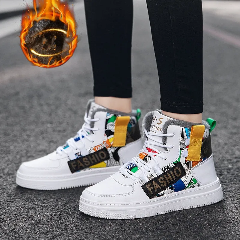 Colorful Graffiti Style High Top Sneaker