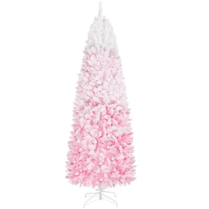 cozy 6 Ft Artificial Christmas Tree with Foldable Stand,Pink Gradient