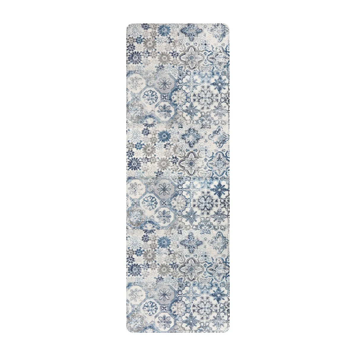 Daphne Small Boho Colorful Floral Medallion Blue/Grey Area Rug