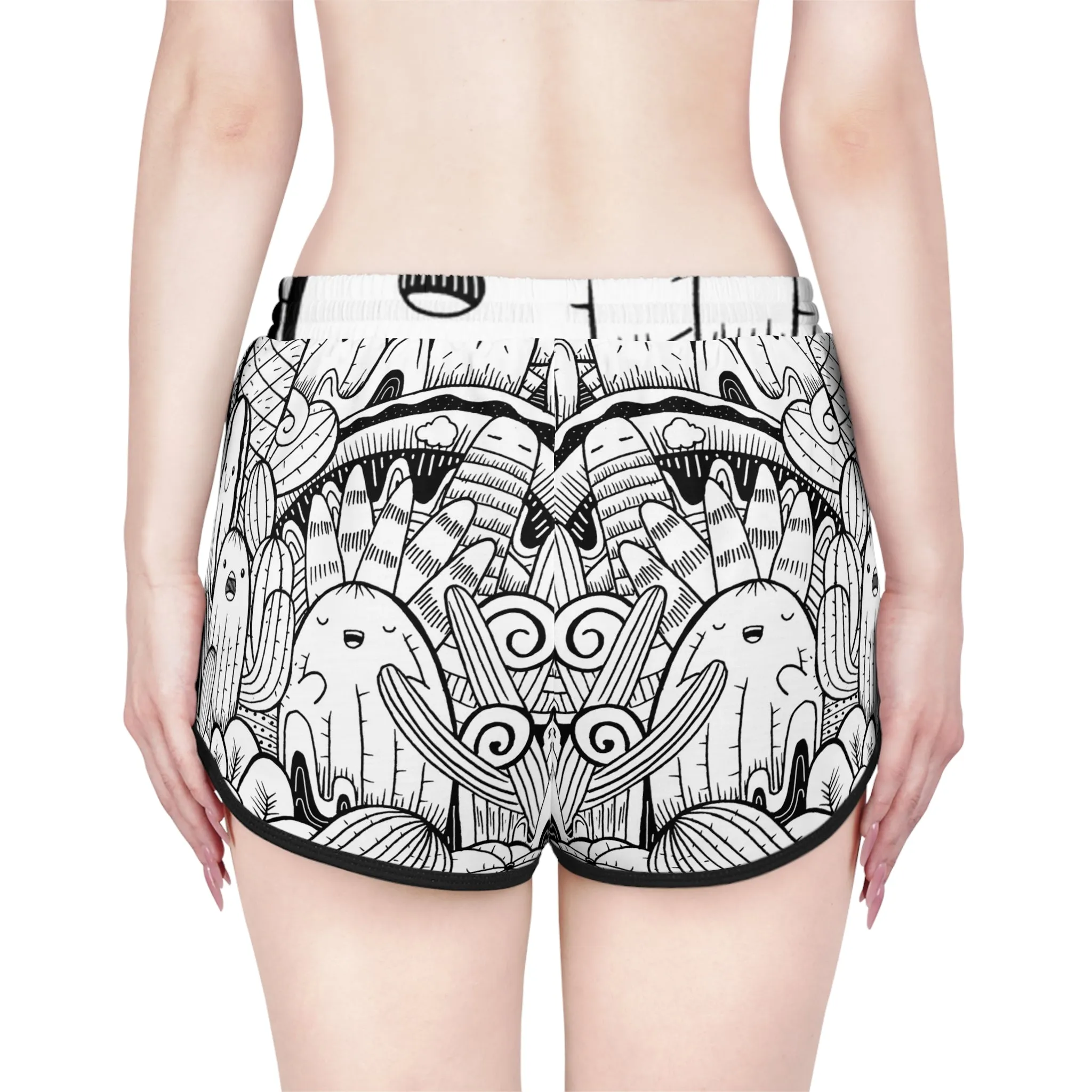 Doodle Cactus - Inovax Women's Relaxed Shorts