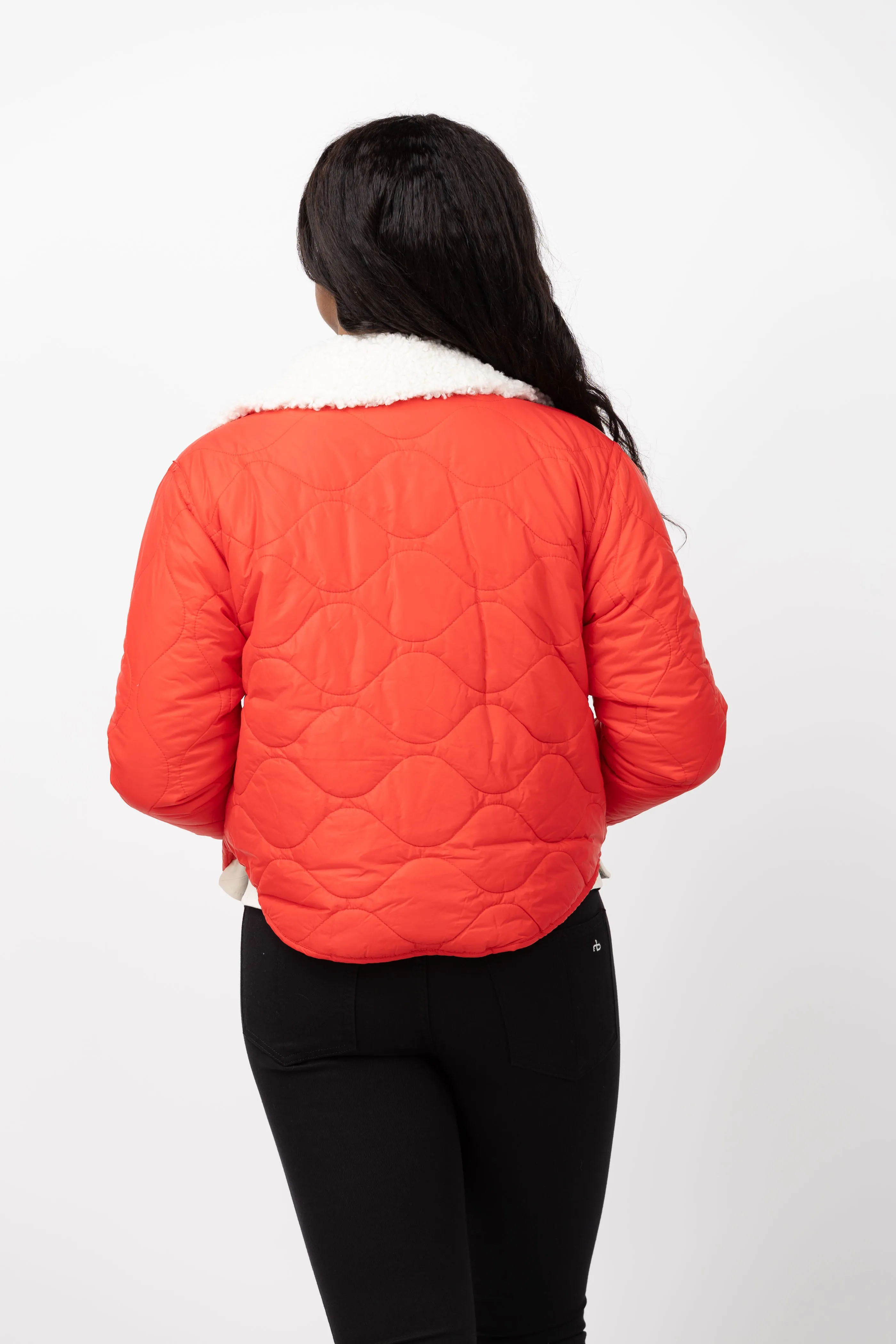 Dylan Peyton Quilt Jacket in Fiery Red