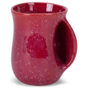 Elanze Designs Reactive 14 ounce Ceramic Handwarmer Mug, Maraschino Red