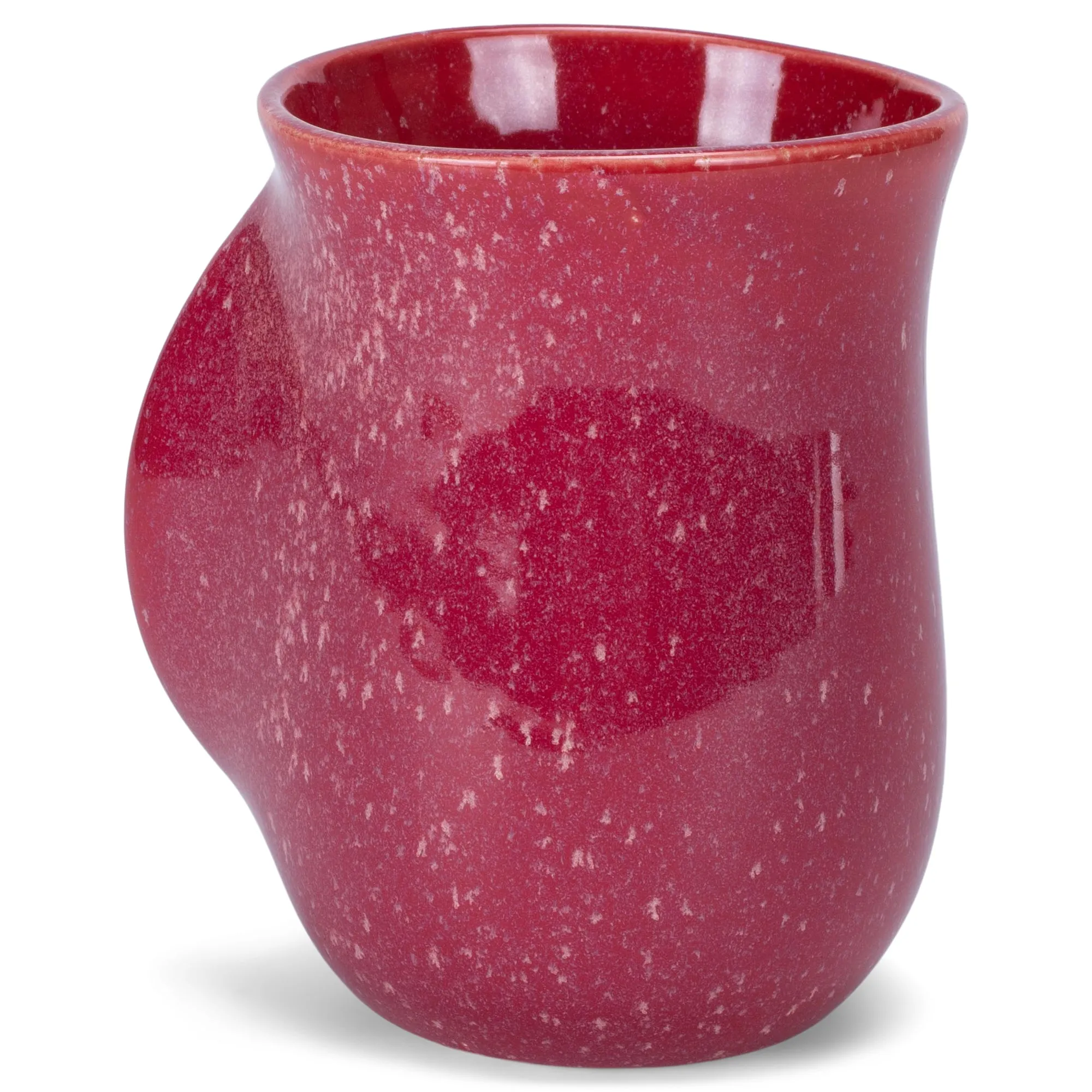 Elanze Designs Reactive 14 ounce Ceramic Handwarmer Mug, Maraschino Red