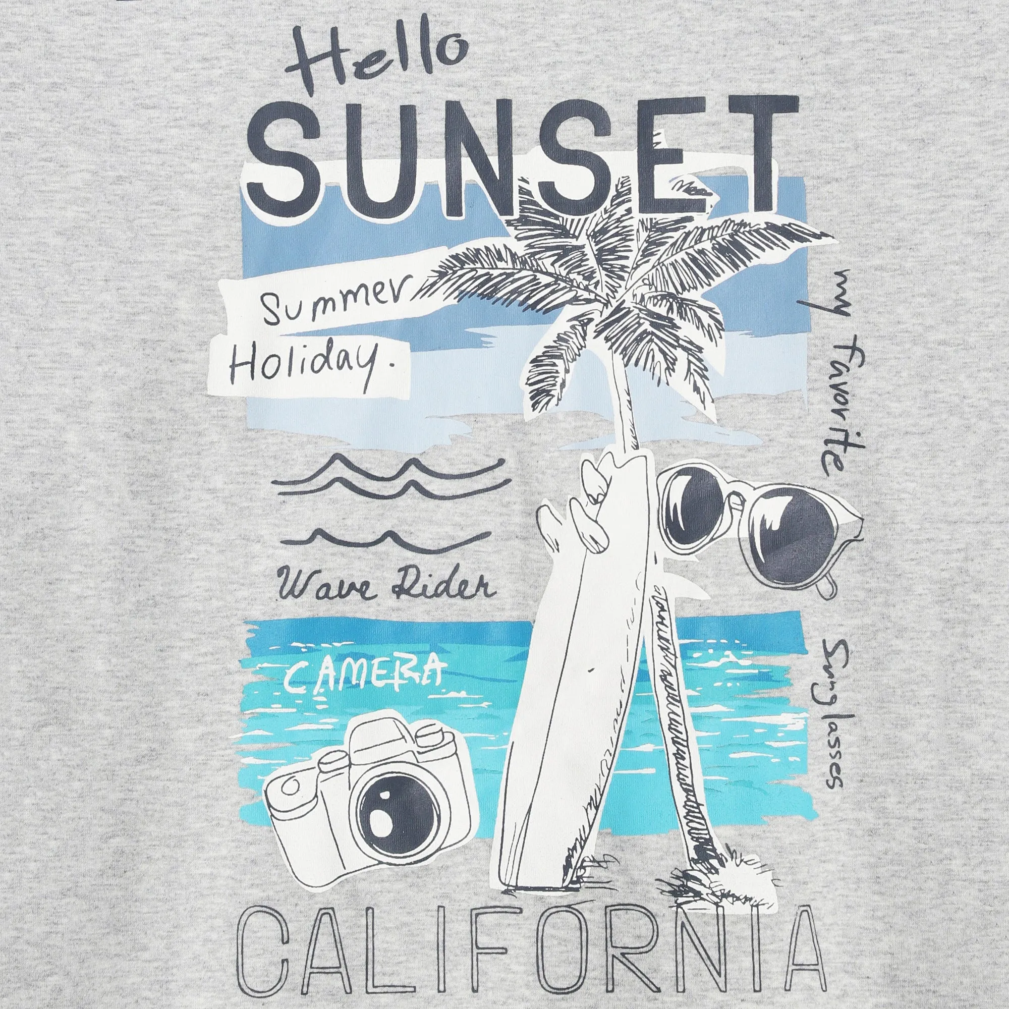 FB-3116 Heather Grey T-Shirt - California Sunset