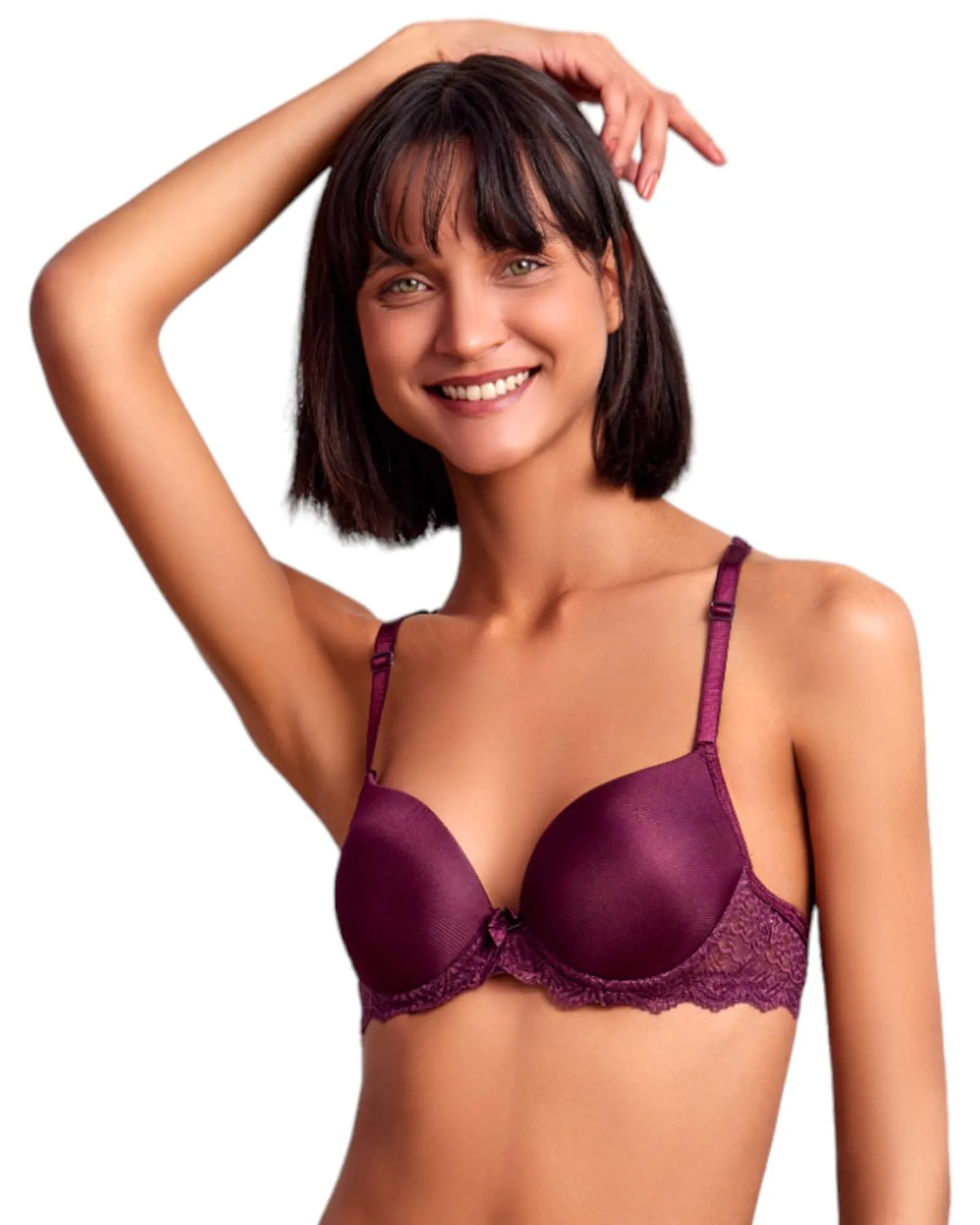 Feminine and Flattering Triple Pad Push-Up Bra with Lace Back