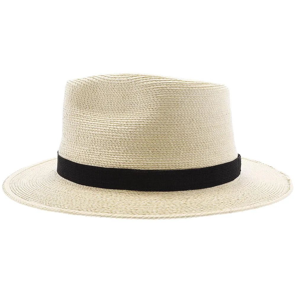 Fine Palm Tear Drop Fedora - Natural Hand Woven Guatemalan Fine Palm Hat