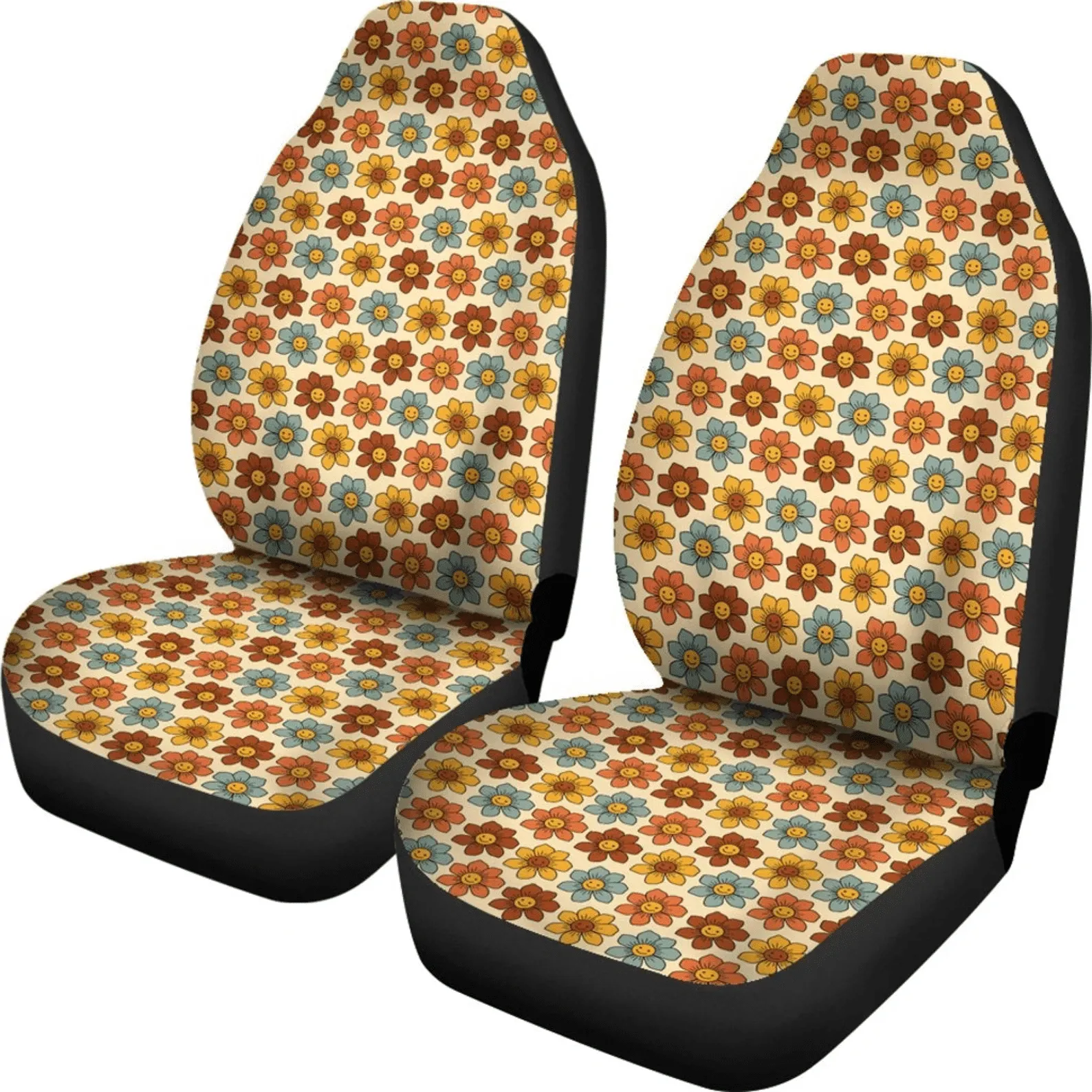 Flower Power Car Seat Covers, Retro Car Seat Covers, Retro Car Accessories