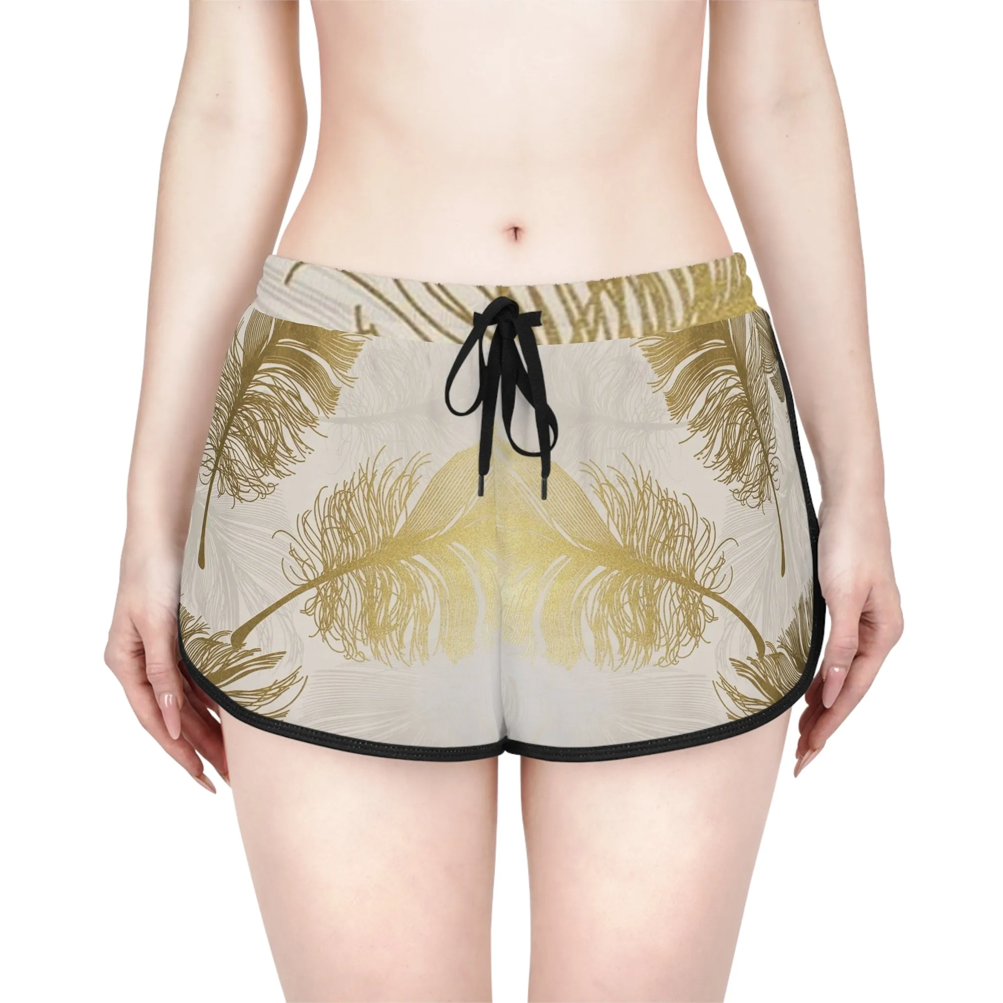 Golden Feathers - Inovax Women's Relaxed Shorts