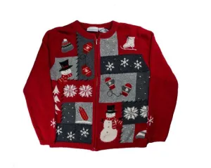 Gray Patches-Small Christmas Sweater