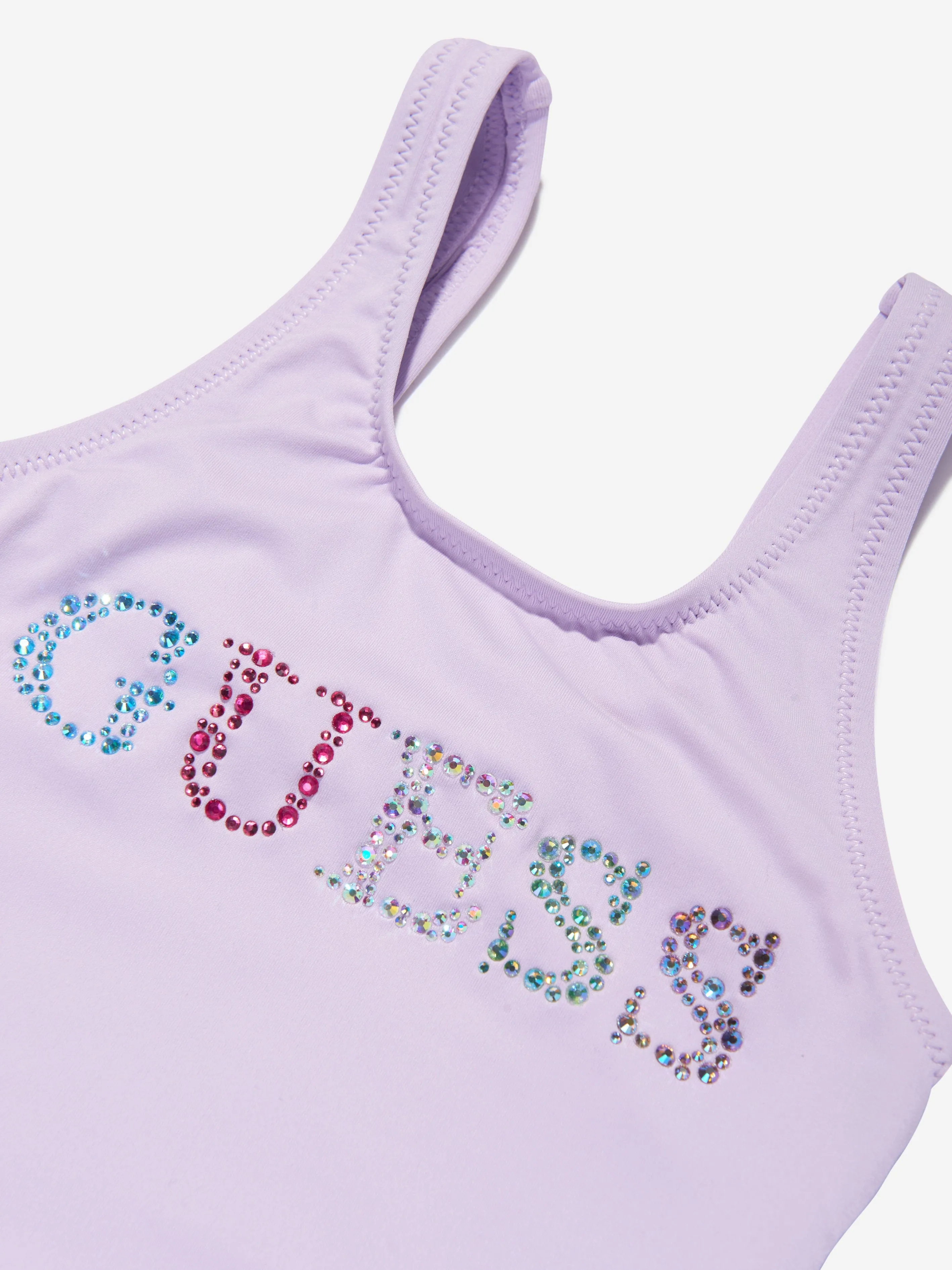 Guess Girls Logo Swimsuit in Purple