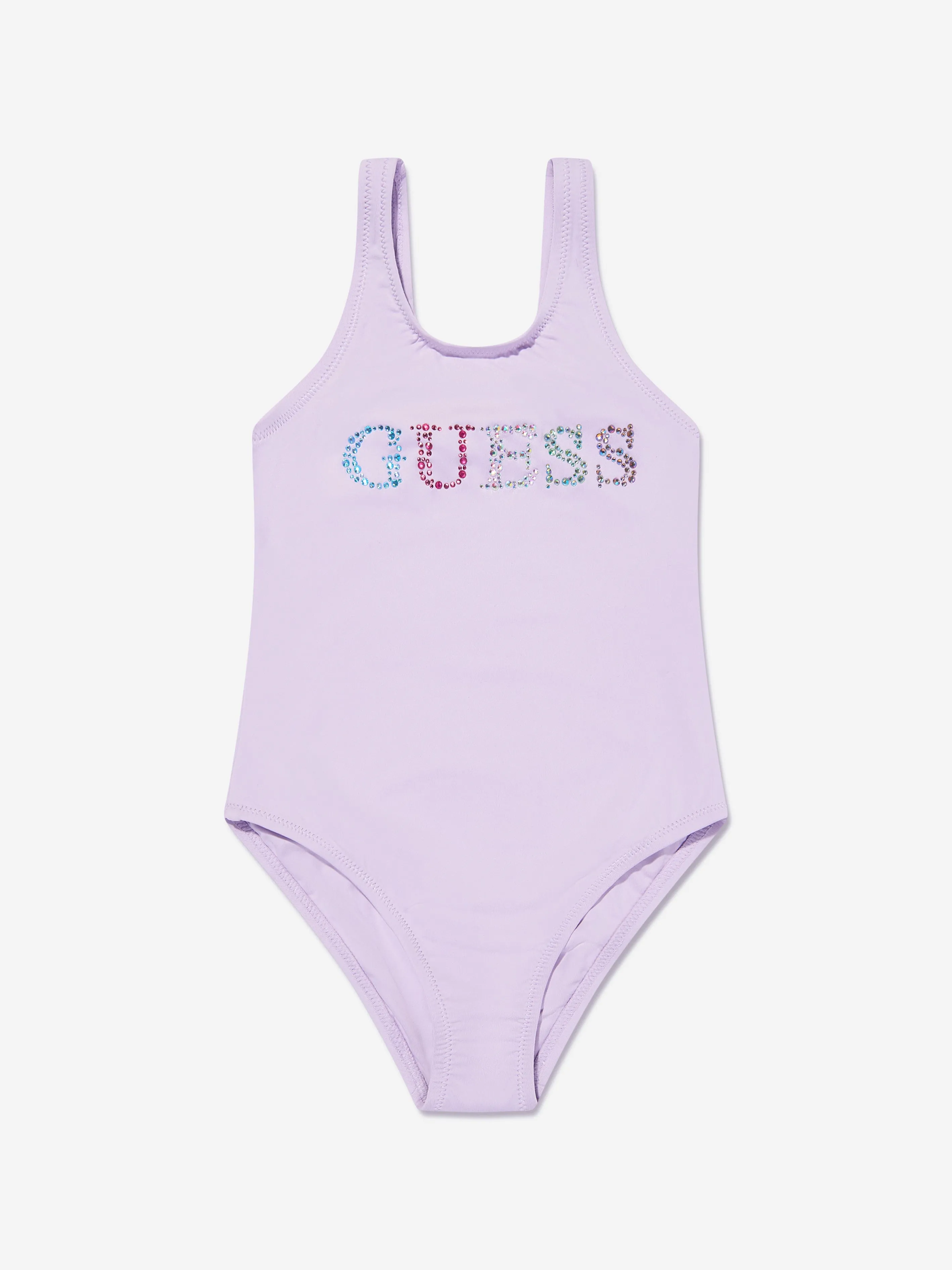 Guess Girls Logo Swimsuit in Purple