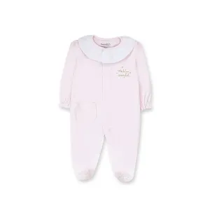 Hello World Pima Cotton Playsuit, Pink