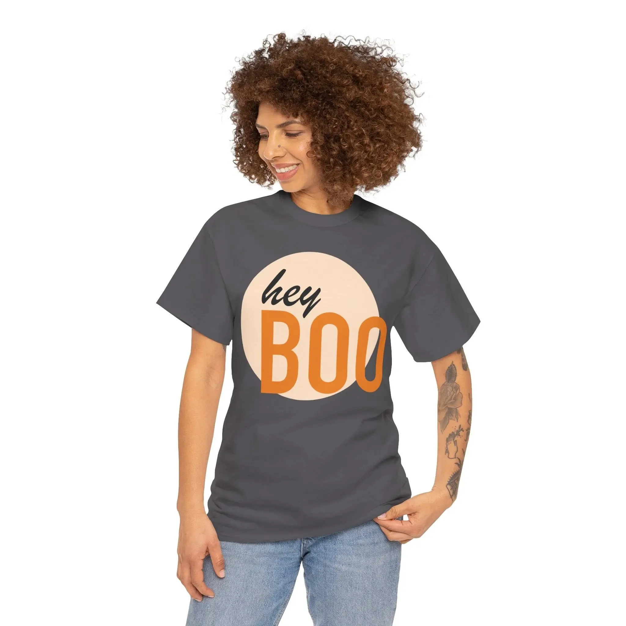 Hey Boo Halloween Tee Unisex Cotton T-shirt