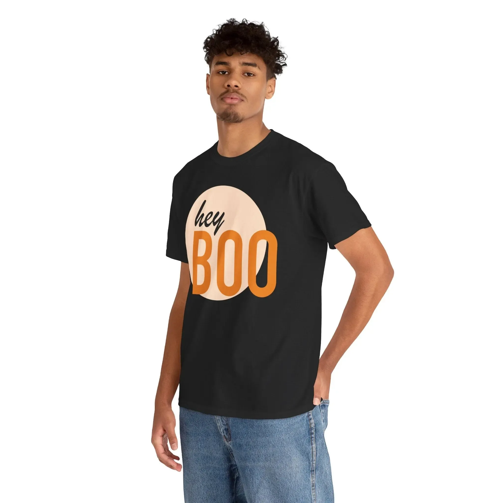 Hey Boo Halloween Tee Unisex Cotton T-shirt