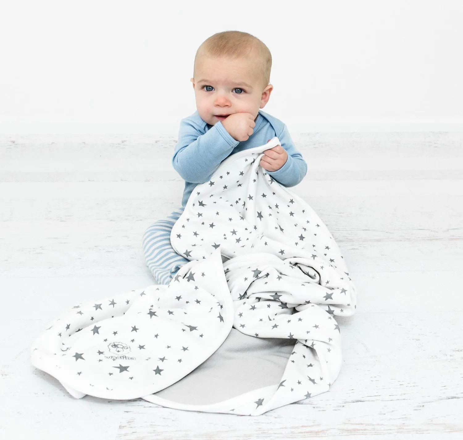 Imperfect BABY Blanket, 4 Season™ Stroller Merino Wool & Organic Cotton Blanket, 40" x 31.5", Star White