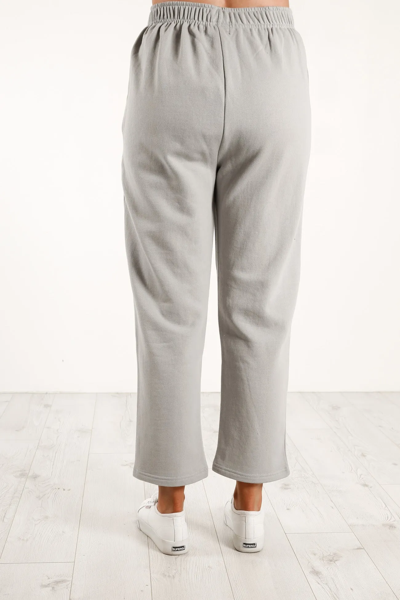 Italic Crop Sweatpant Flat Grey