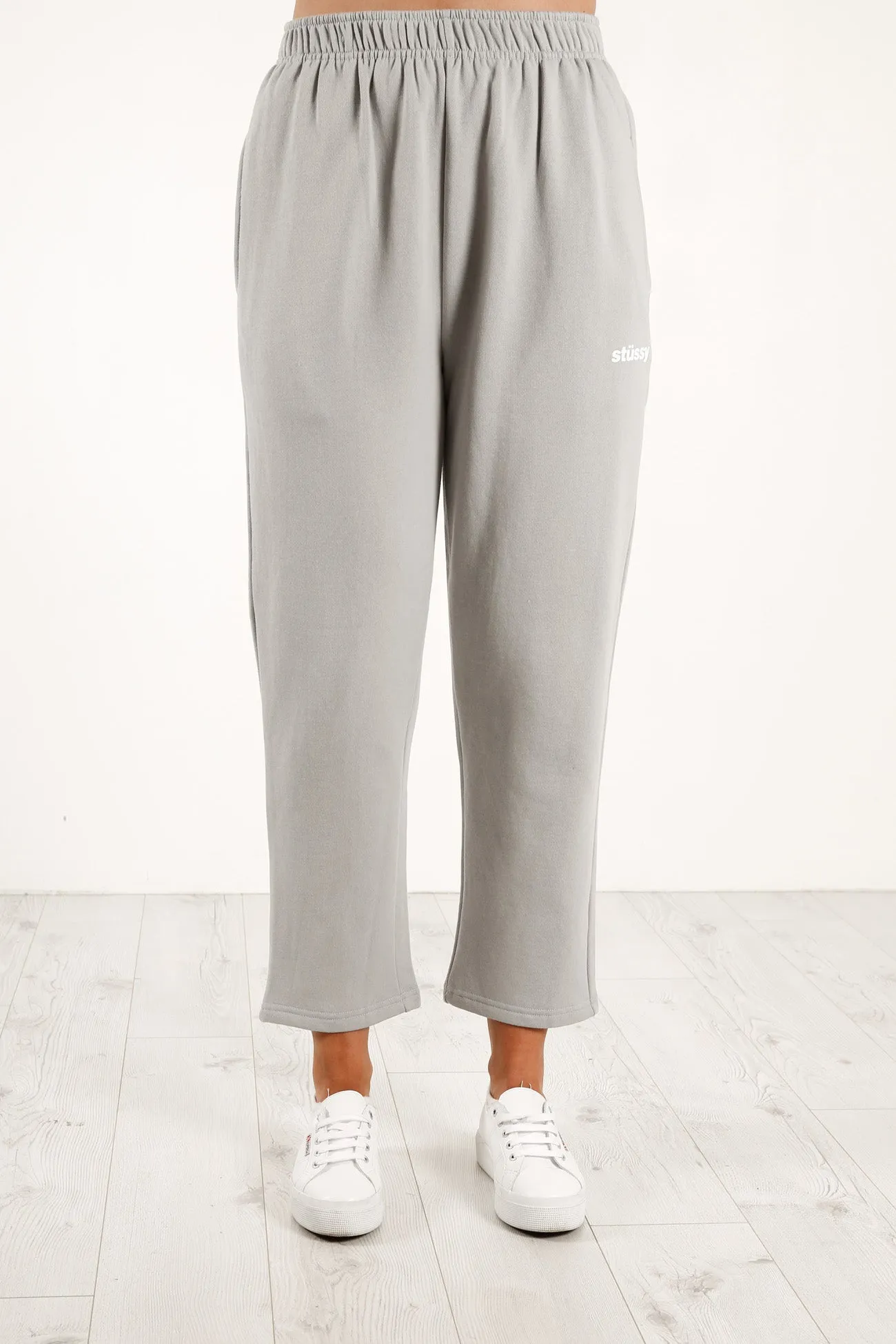 Italic Crop Sweatpant Flat Grey