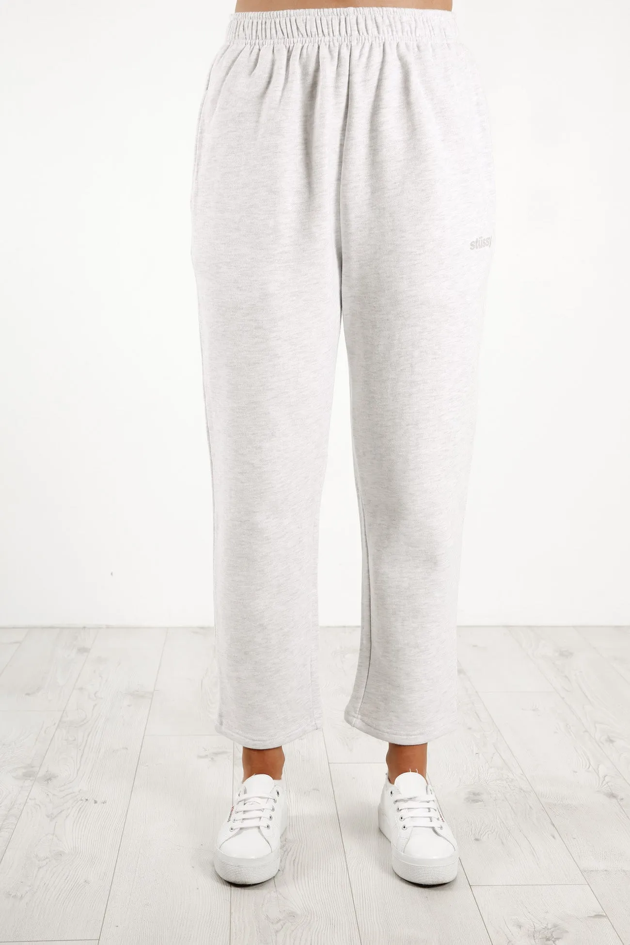 Italic Crop Sweatpant Snow Marle