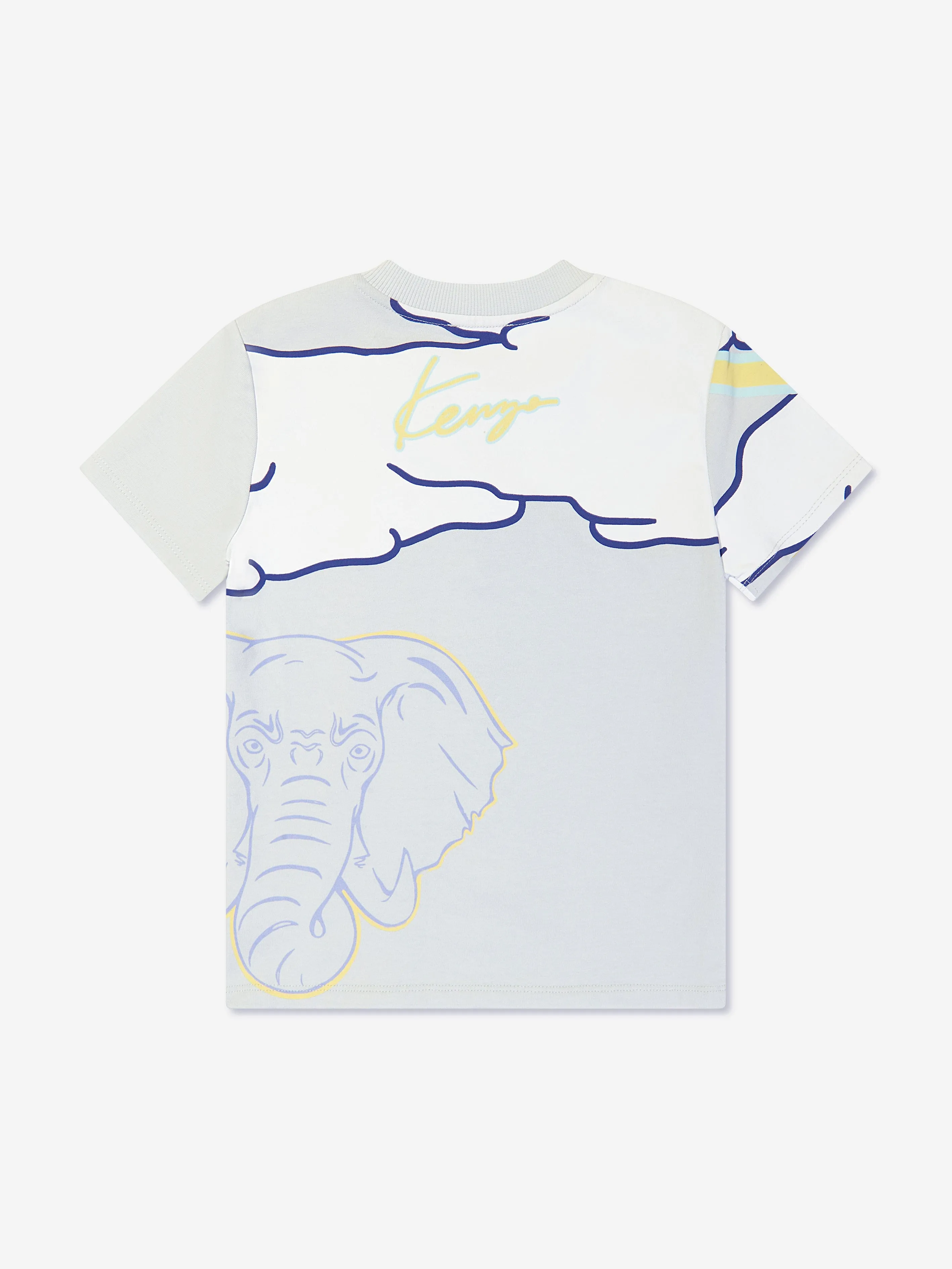 KENZO Boys Organic Cotton Tigers T-Shirt in Blue