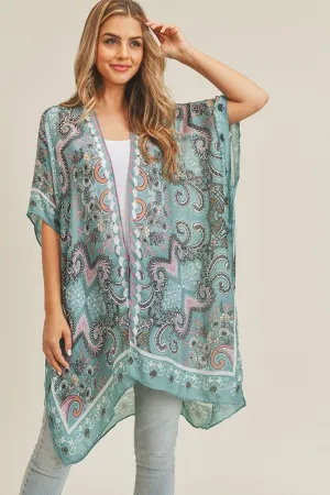 Kimono Bohemian Pattern - Teal