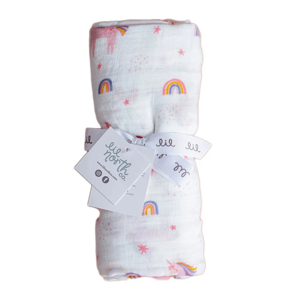 Lil North Bamboo and Cotton Blend Muslin Swaddle Blanket