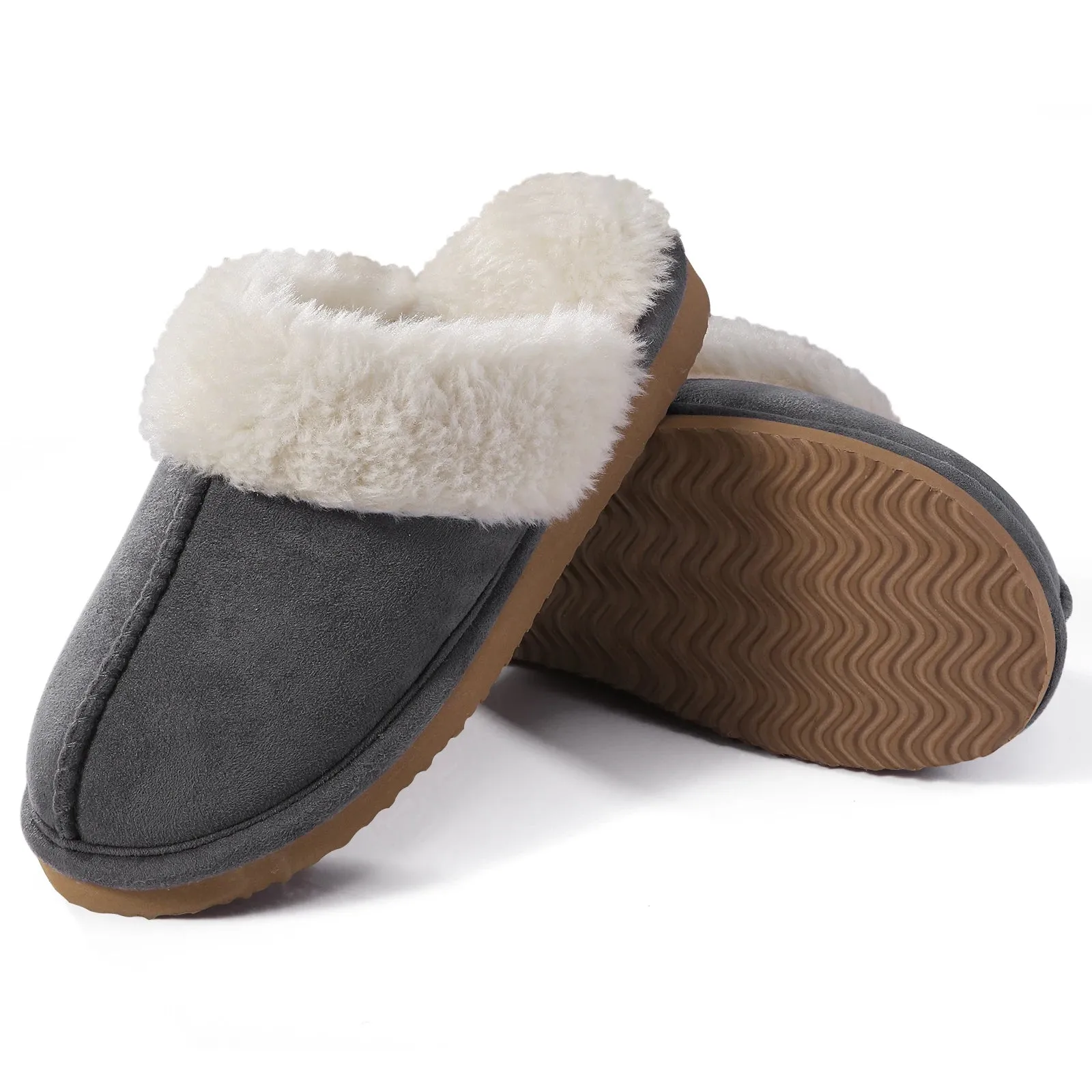 Litfun Winter Fur Slippers Women Men 2023 Home Suede Mules Short Plush Slippers New Fashion Indoor Warm Cozy Fuzzy Flats Slides