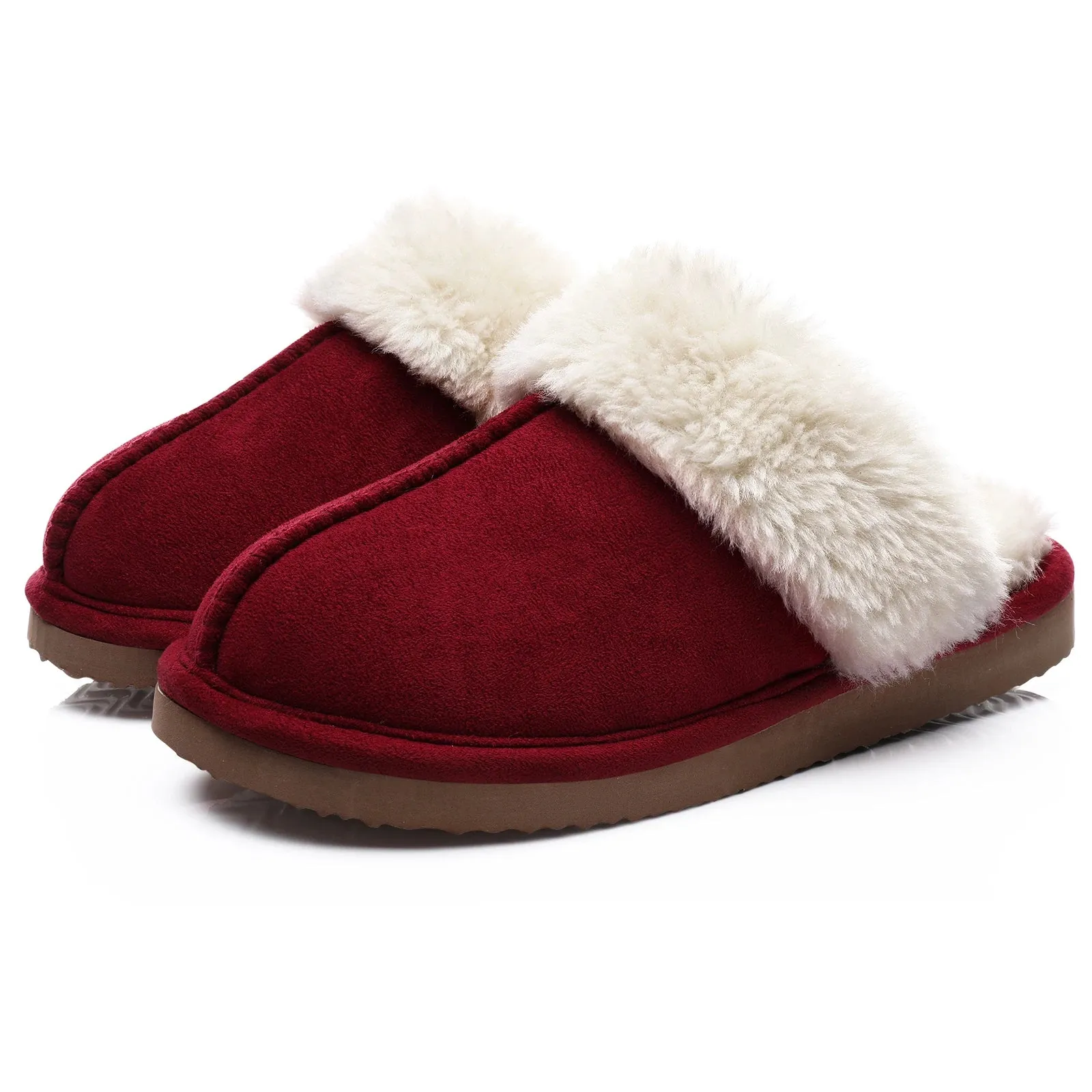 Litfun Winter Fur Slippers Women Men 2023 Home Suede Mules Short Plush Slippers New Fashion Indoor Warm Cozy Fuzzy Flats Slides