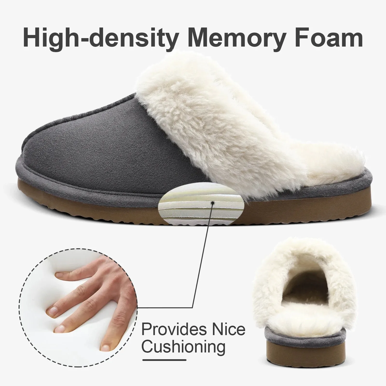 Litfun Winter Fur Slippers Women Men 2023 Home Suede Mules Short Plush Slippers New Fashion Indoor Warm Cozy Fuzzy Flats Slides