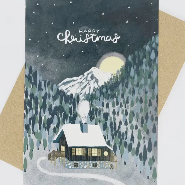 Lomond Paper Co Mountains "Happy Christmas" Christmas Card