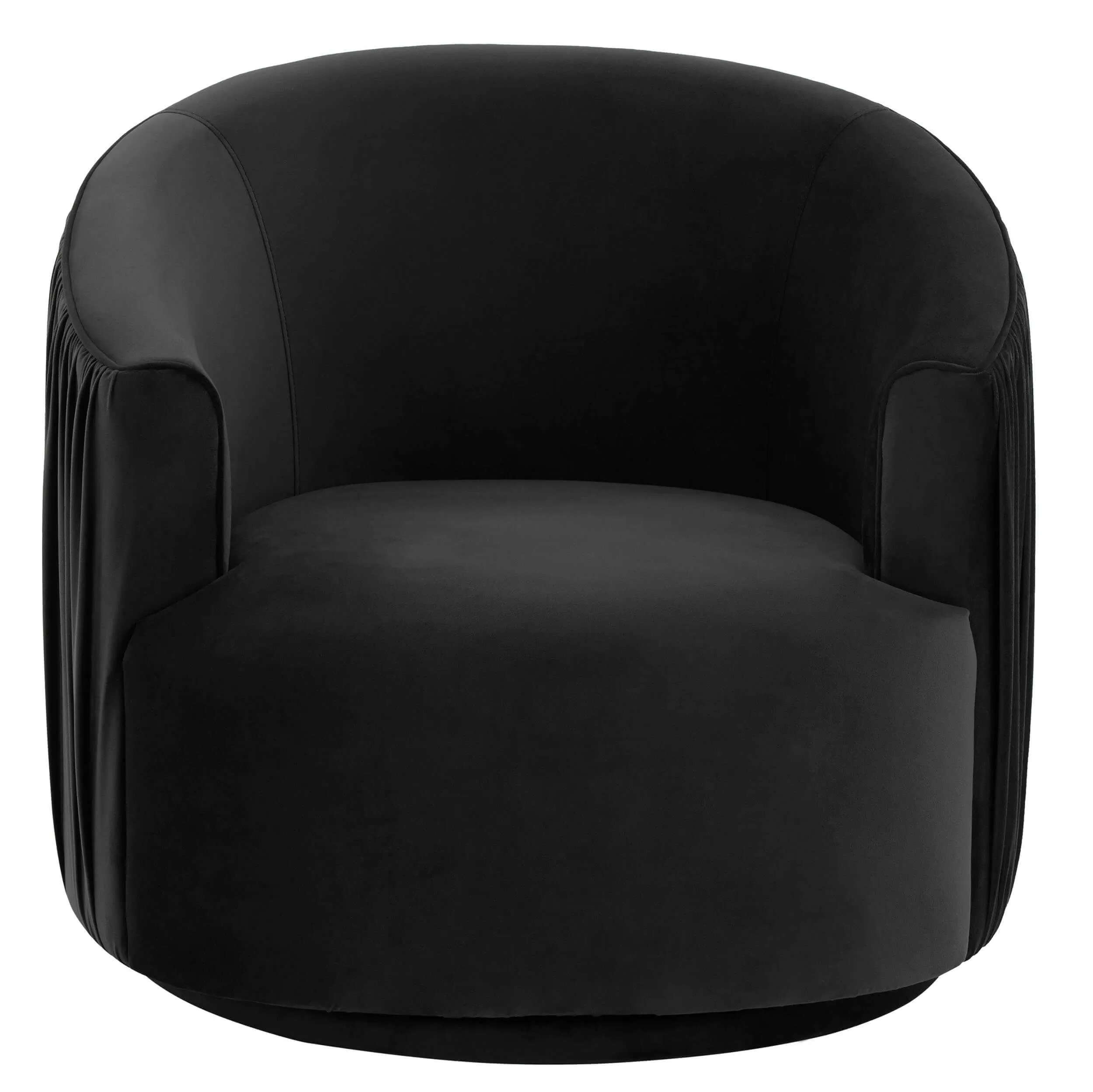 London Pleated Swivel Chair, Black