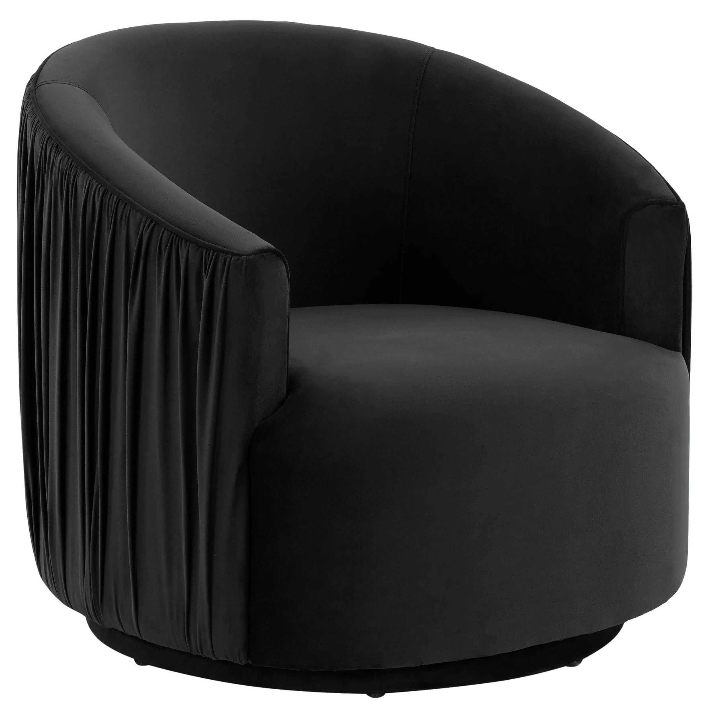 London Pleated Swivel Chair, Black