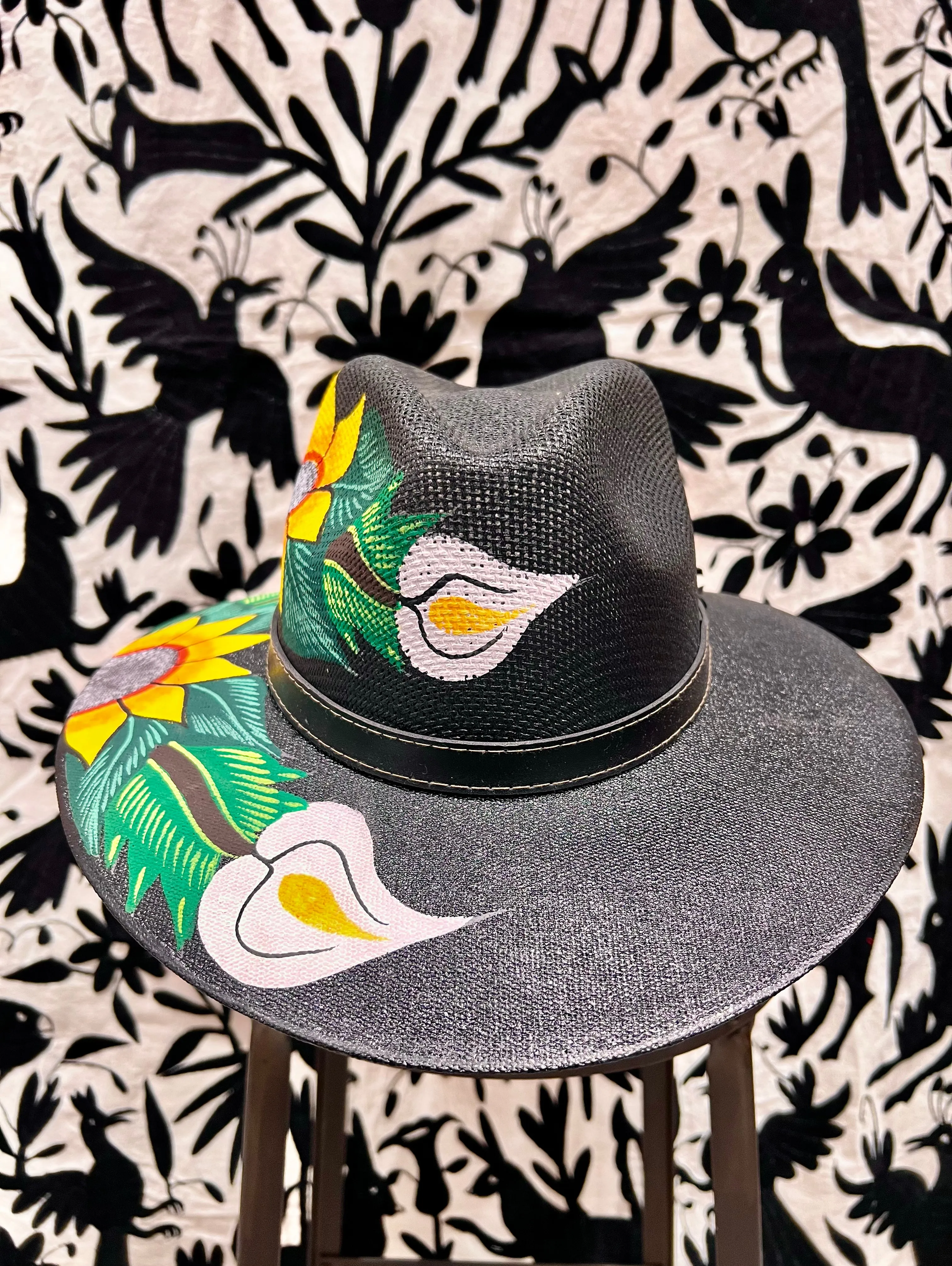 Mexican Hand Painted Sombrero— Calla Lillies