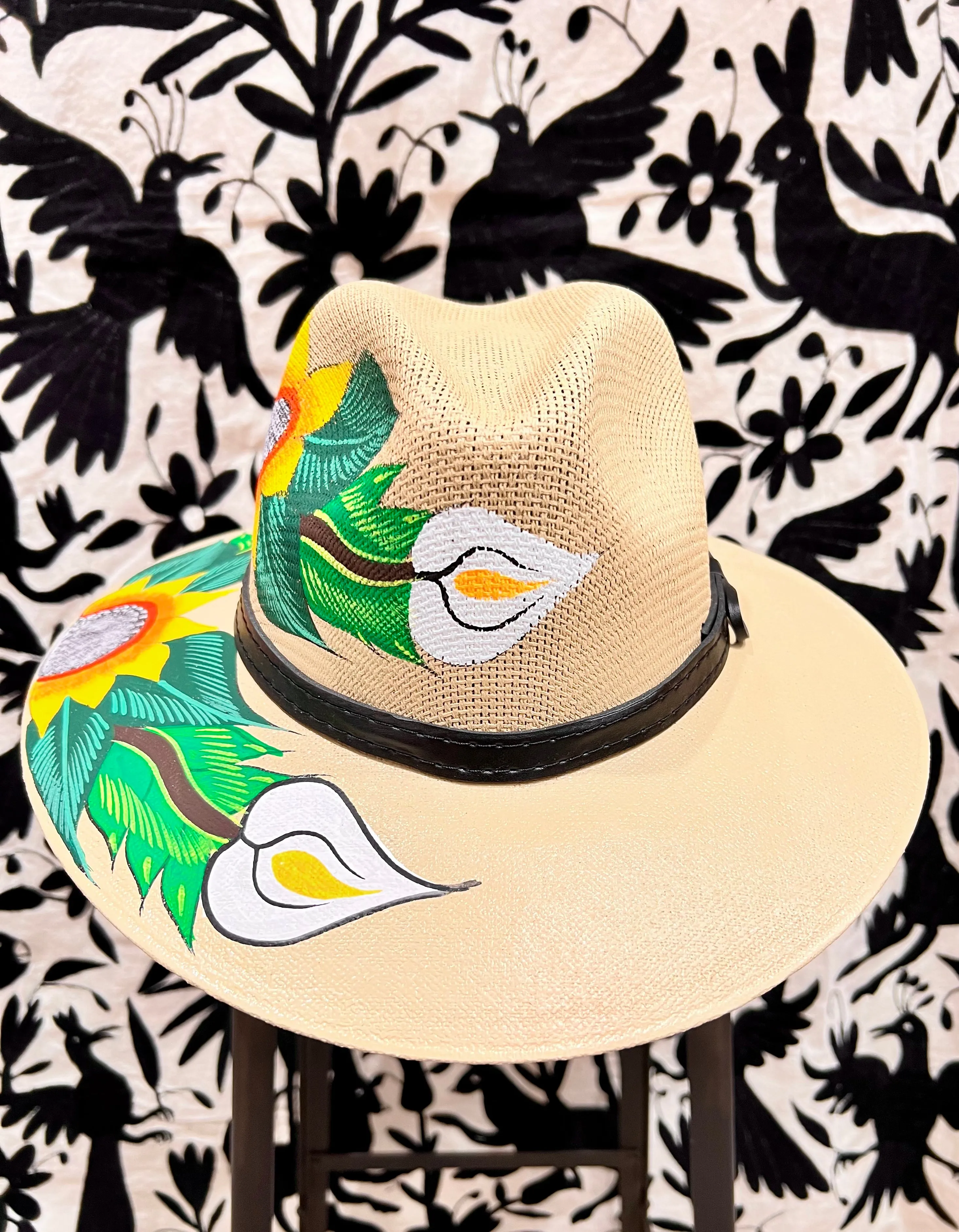 Mexican Hand Painted Sombrero— Calla Lillies